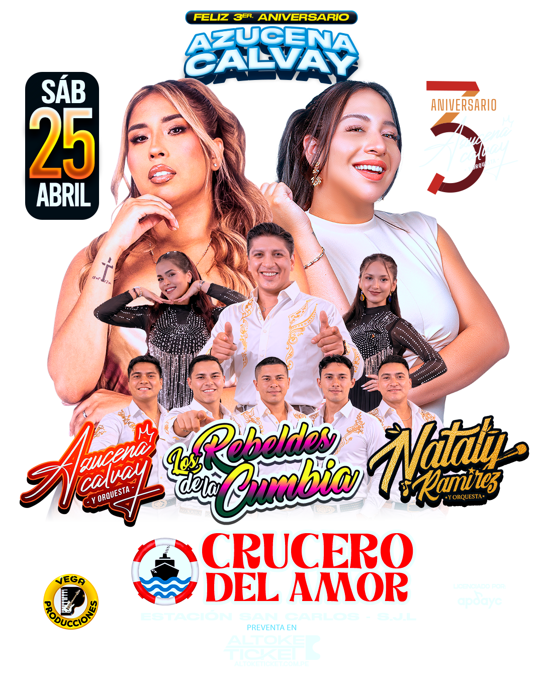 azucena calvay acerca del tercer aniversario de azucena calvay y orquesta en crucero del amor